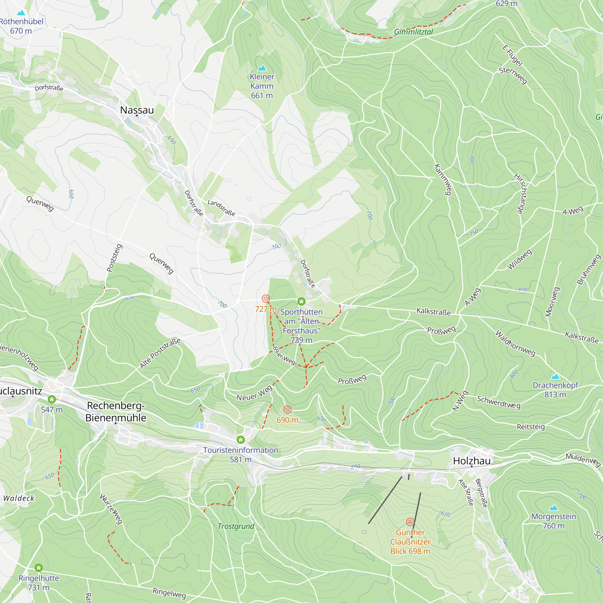 Sporthütten am "Alten Forsthaus" map