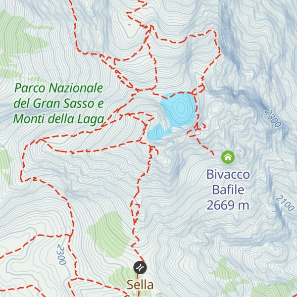 Map of Corno Grande - Vetta Occidentale