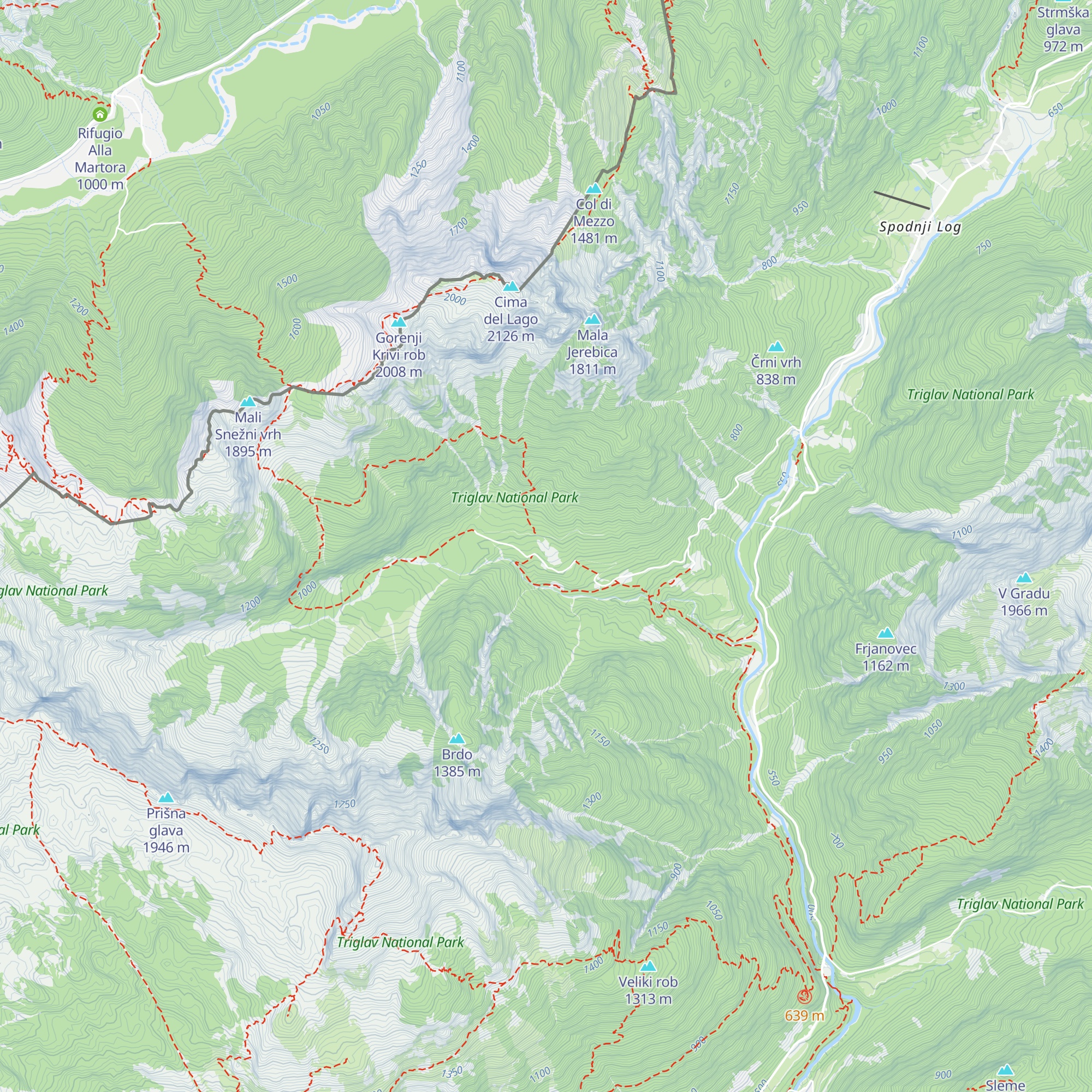 Bivak ob Počitniškem domu v Možnici map