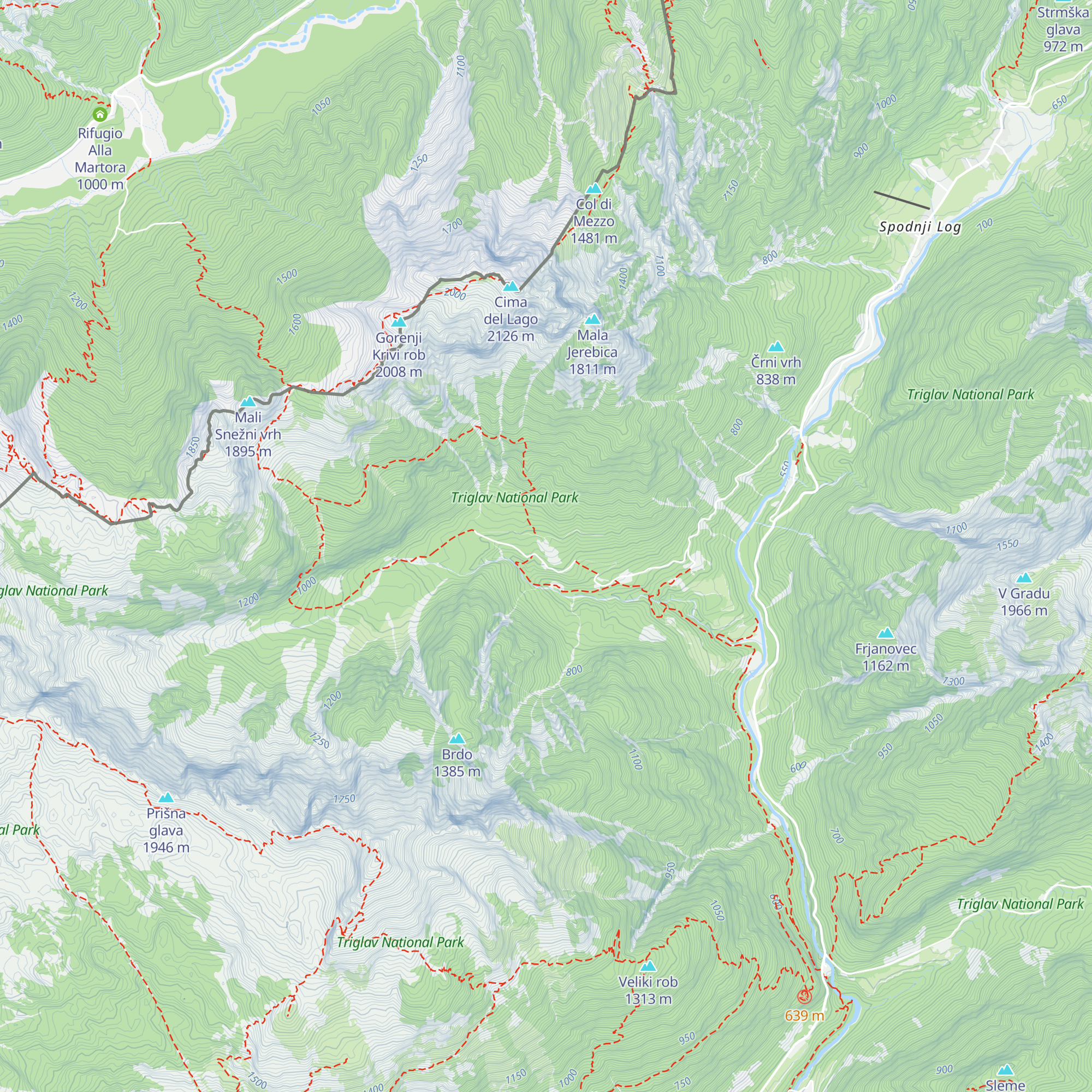 Bivak ob Počitniškem domu v Možnici map