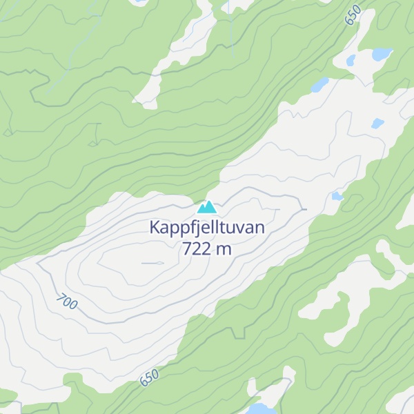 Map of Kappfjelltuvan