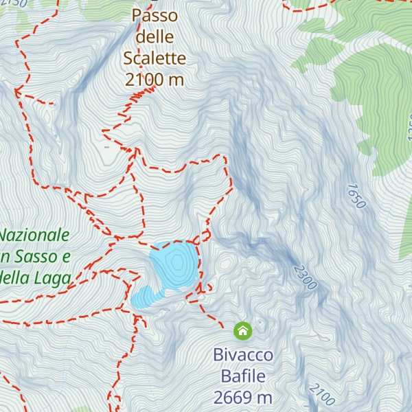 Map of Corno Grande - Anticima Nord Vetta Orientale