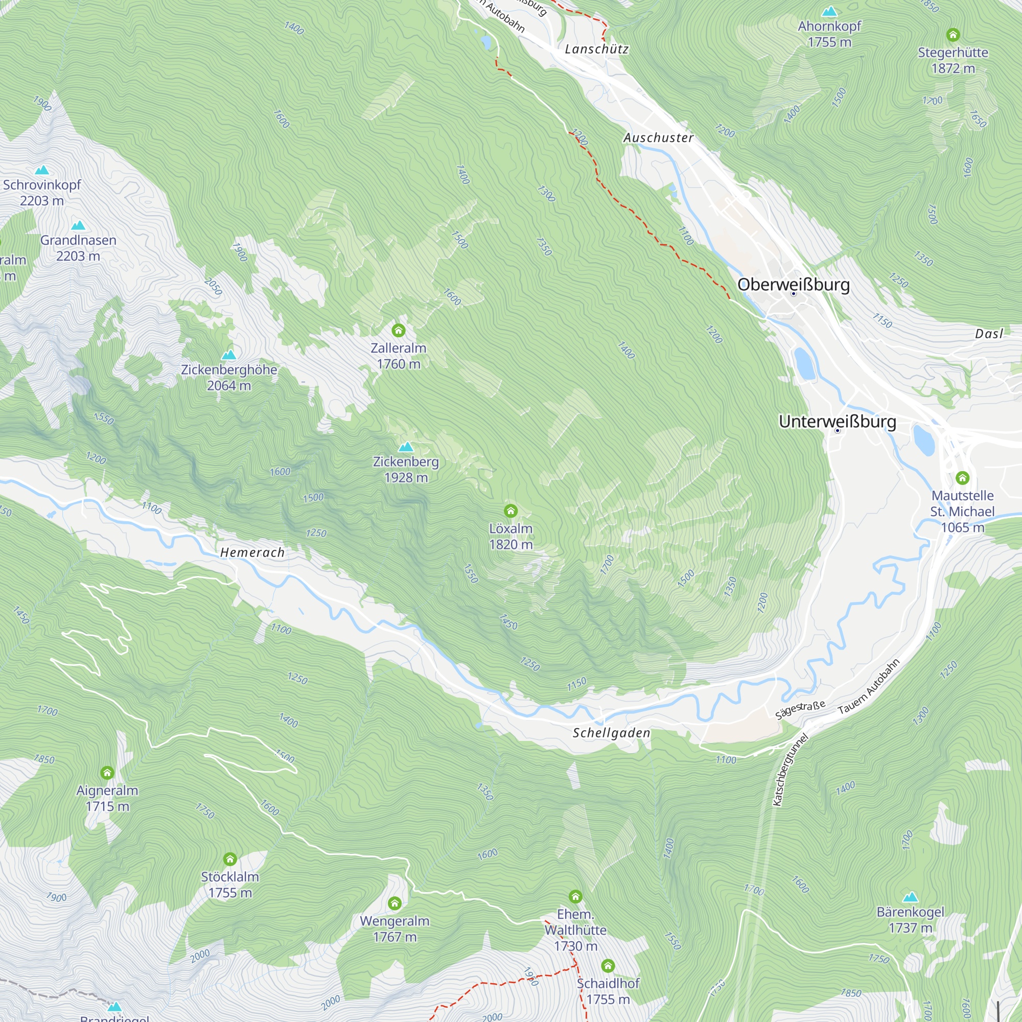 Löxalm map