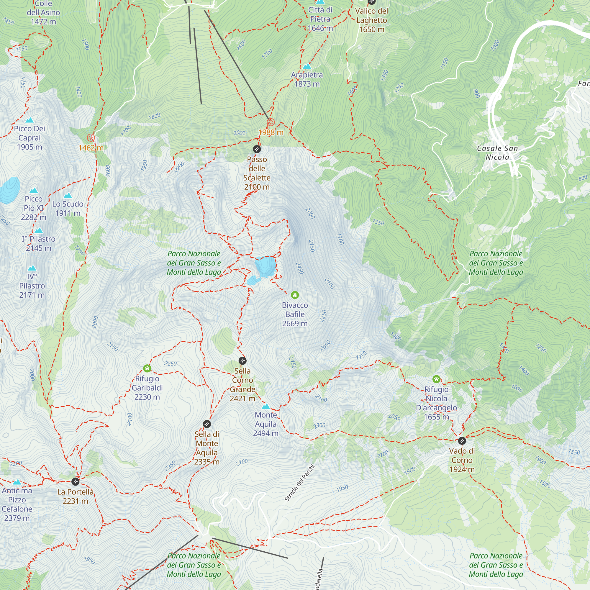 Bivacco Bafile map