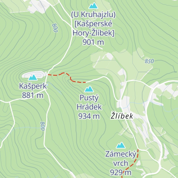Map of Pustý Hrádek
