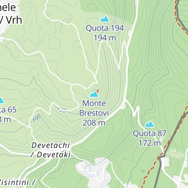 Map of Monte Brestovi