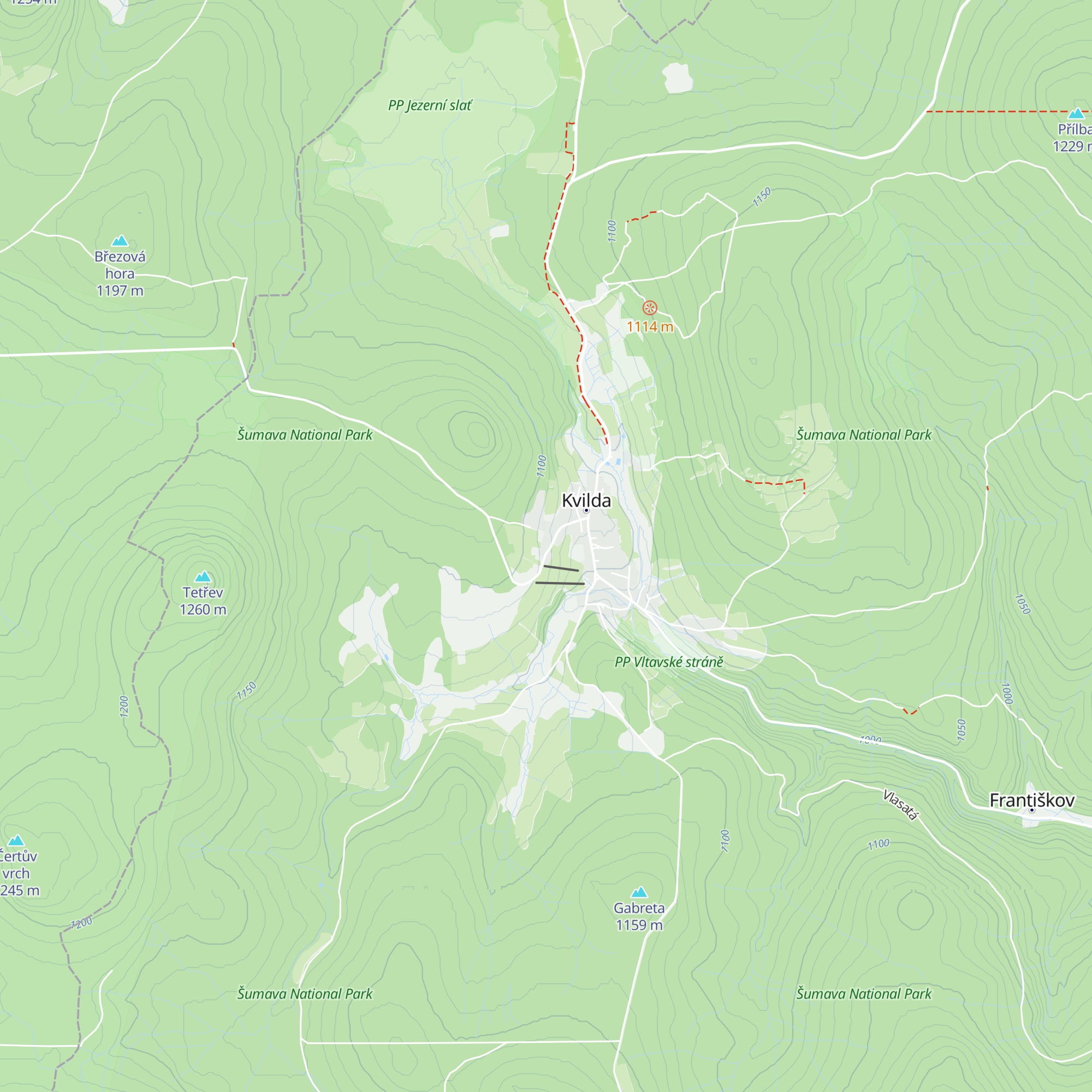 Chata Kvilda map