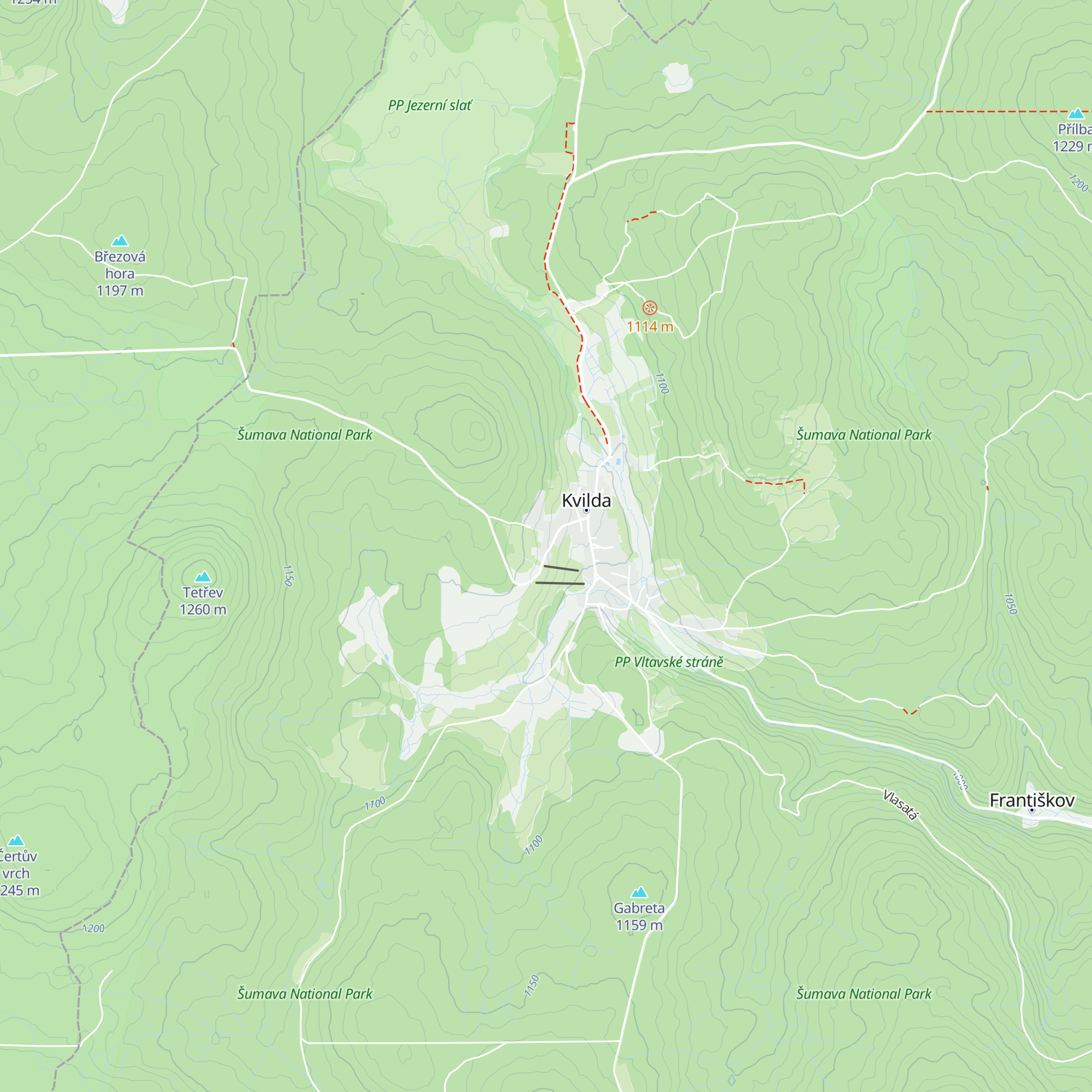 Chata Kvilda map