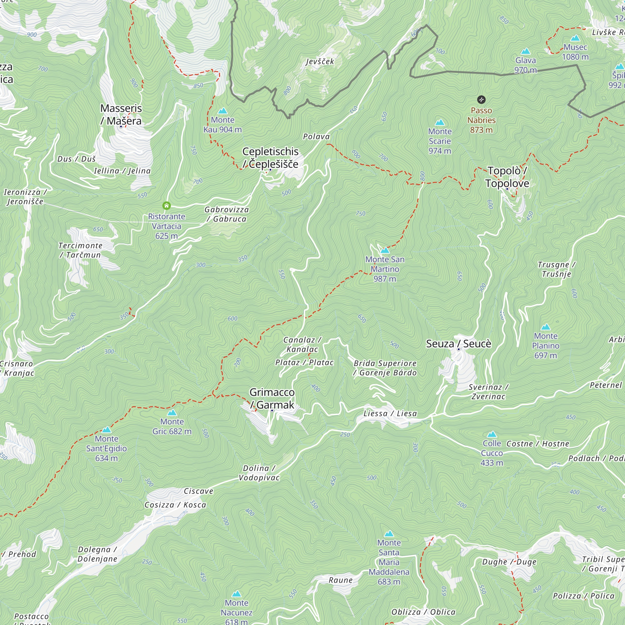 Baita CAI Val Natisone map