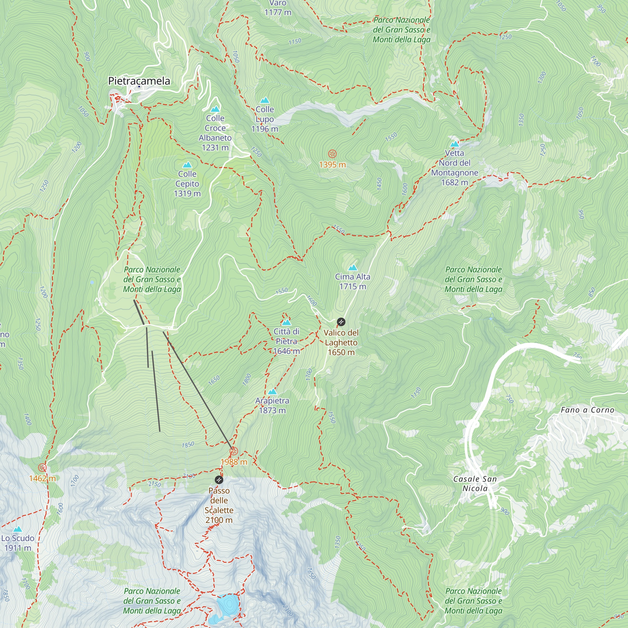 Rifugio Cima alta map