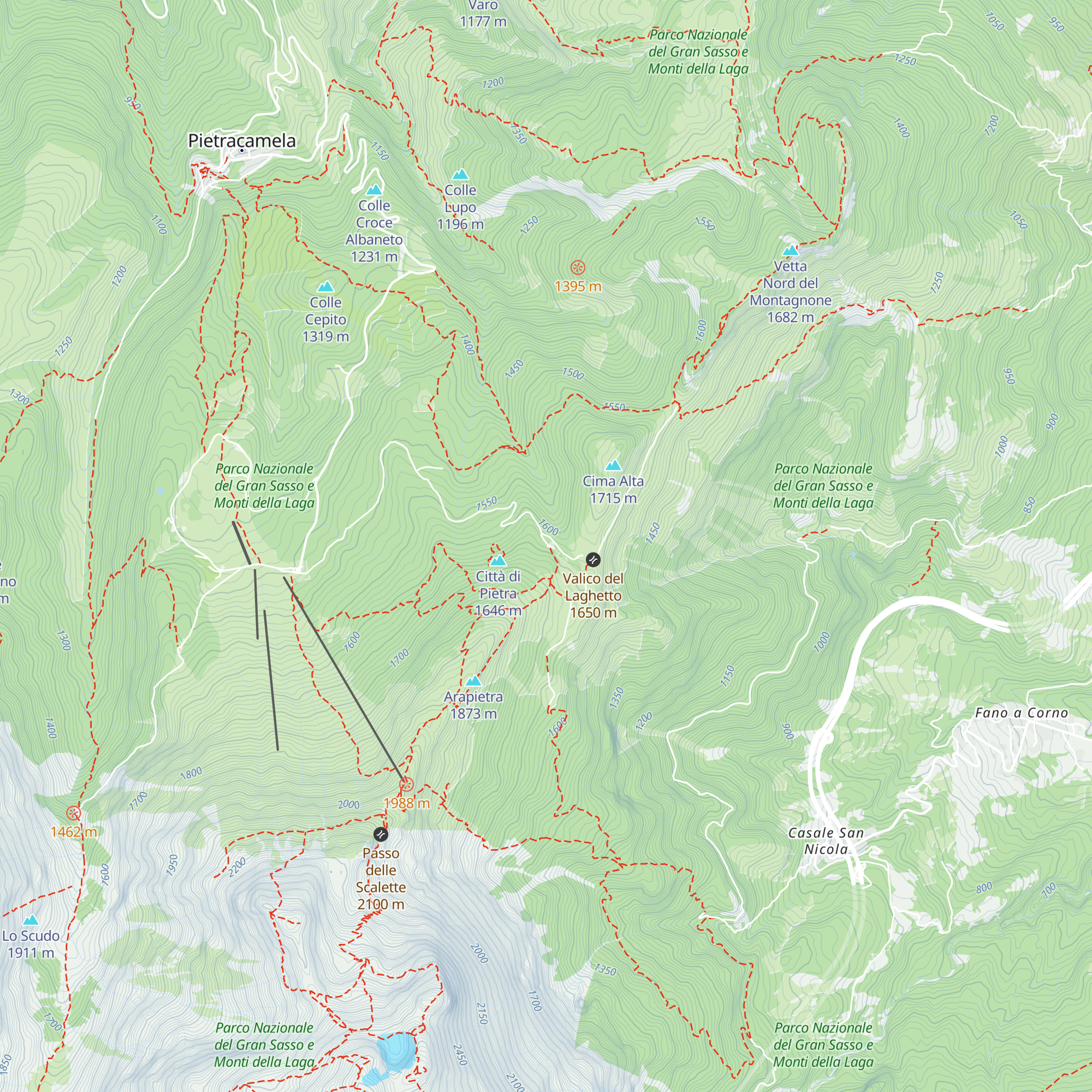 Rifugio Cima alta map