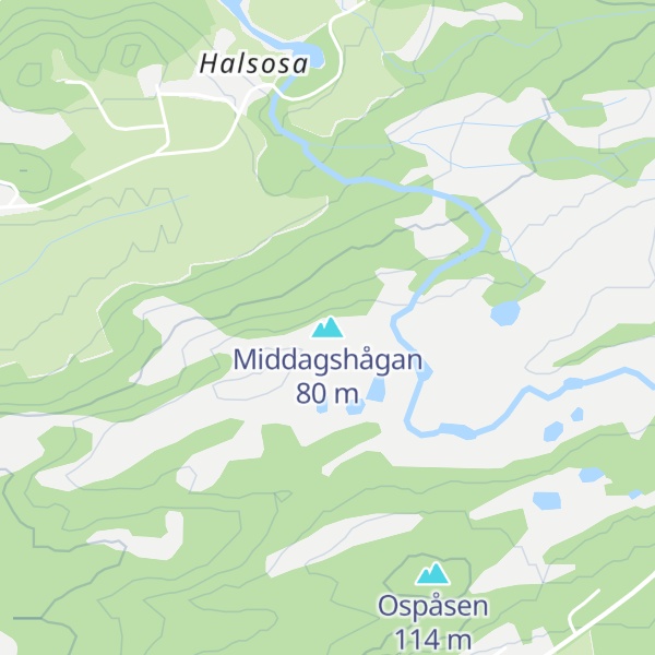Map of Middagshågan