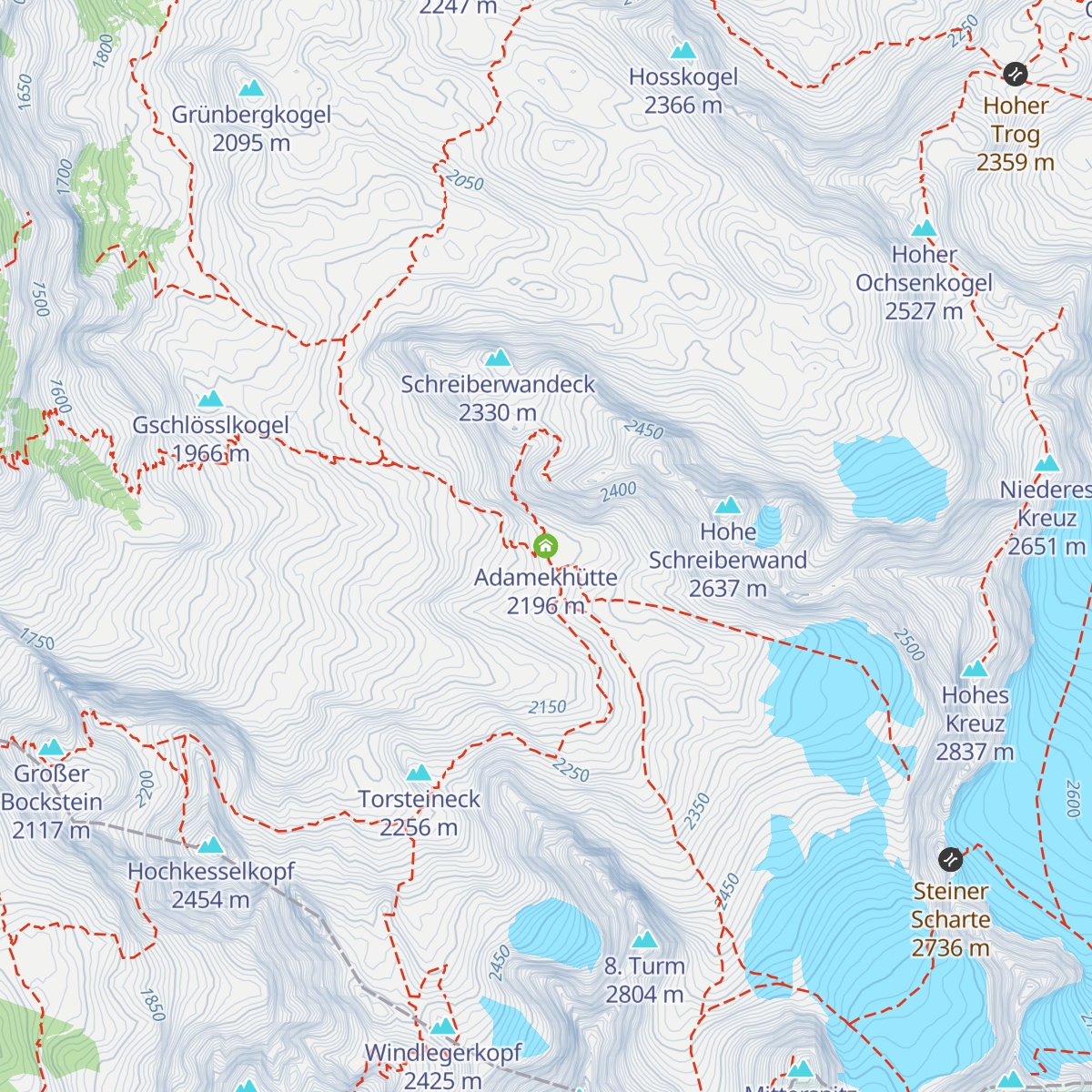 Adamekhütte map