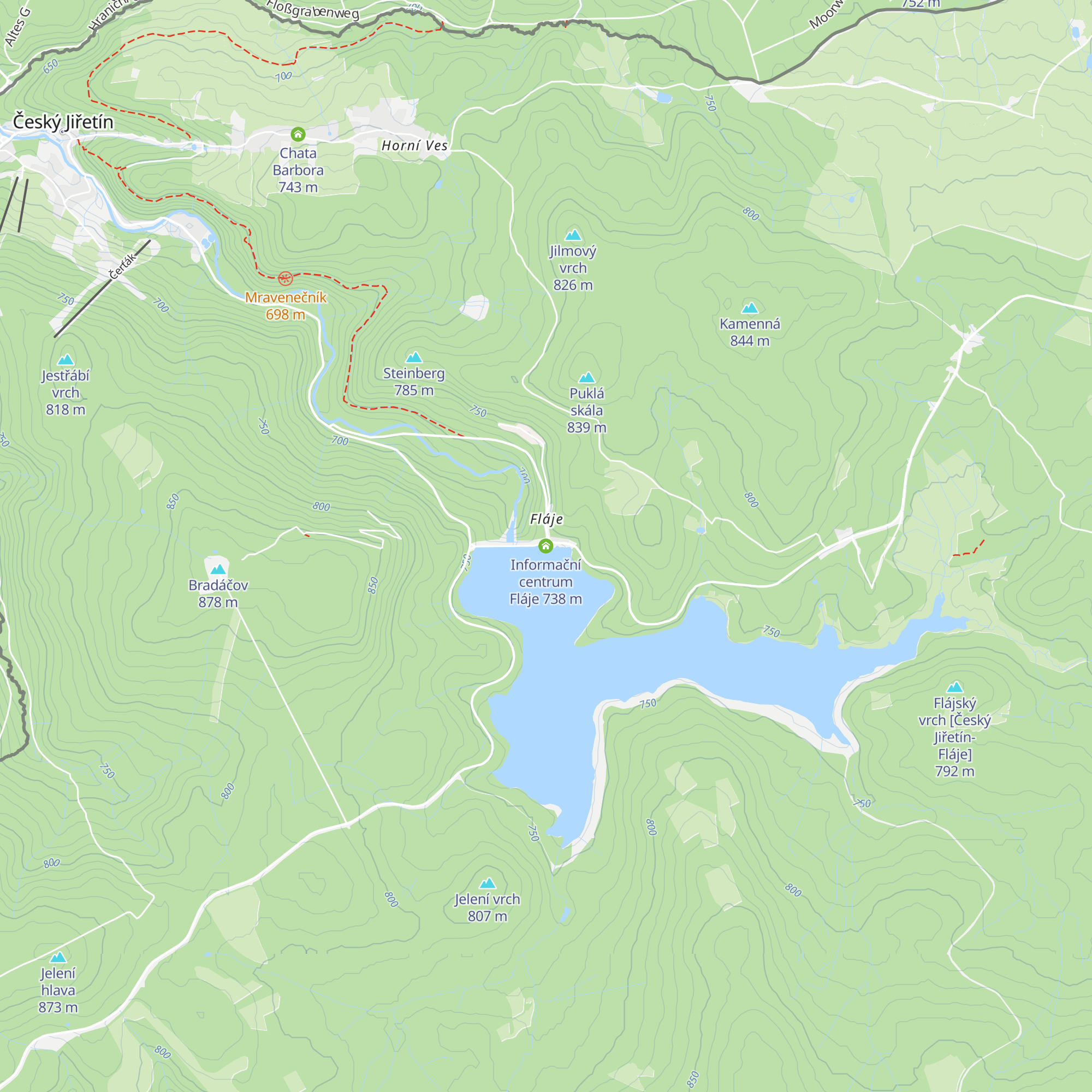 Informační centrum Fláje map