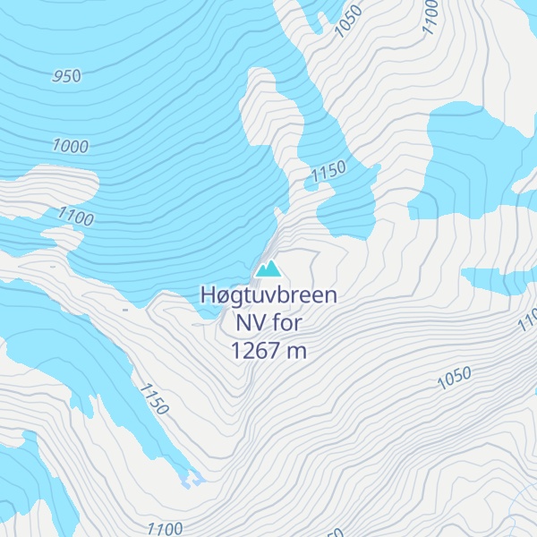 Map of Høgtuvbreen NV for