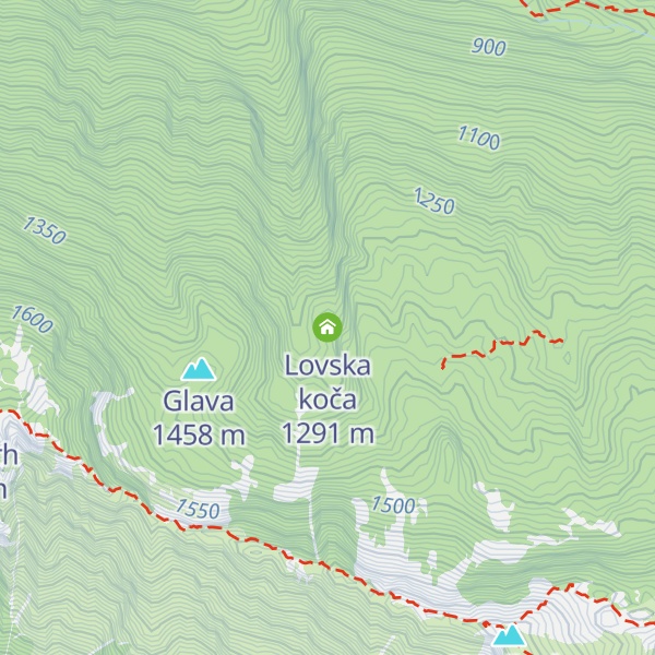 Map of Lovska koča