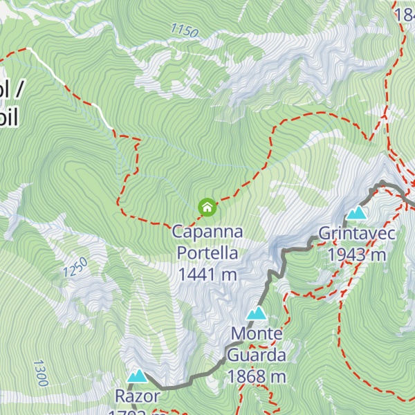 Map of Capanna Portella