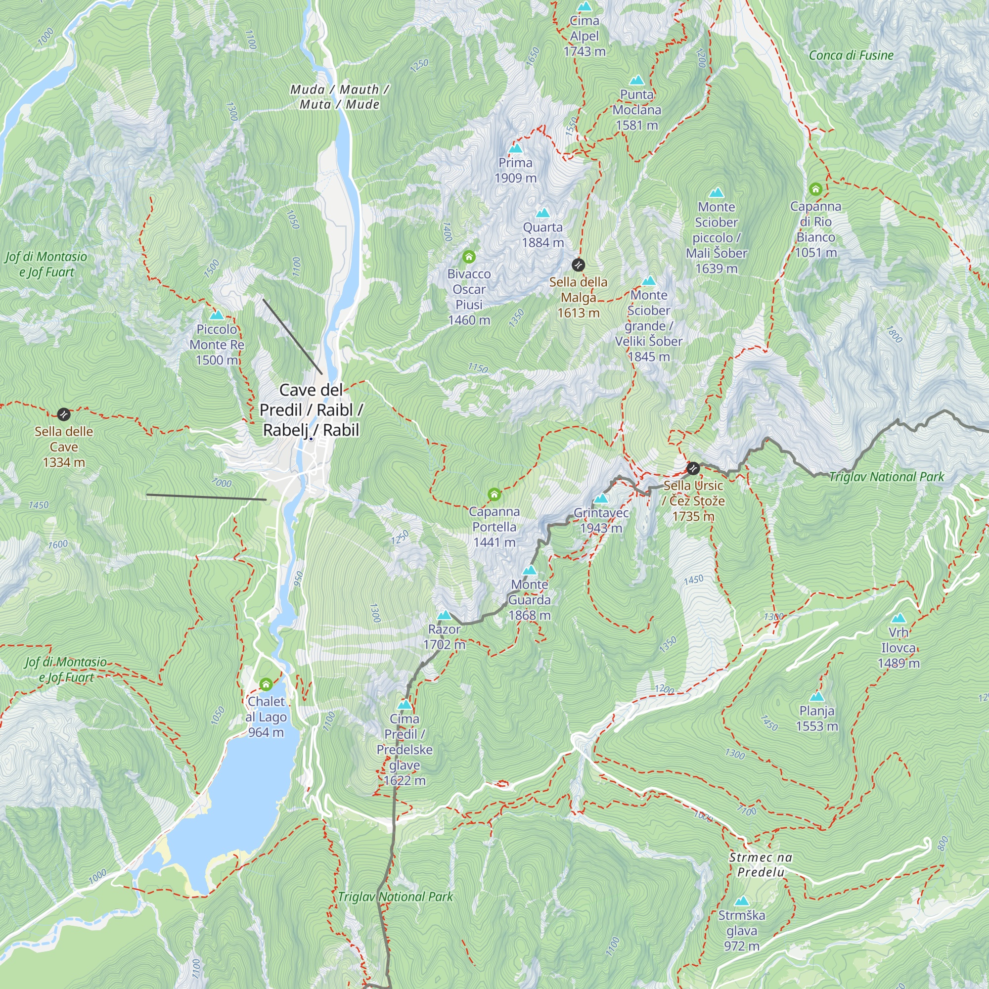 Capanna Portella map