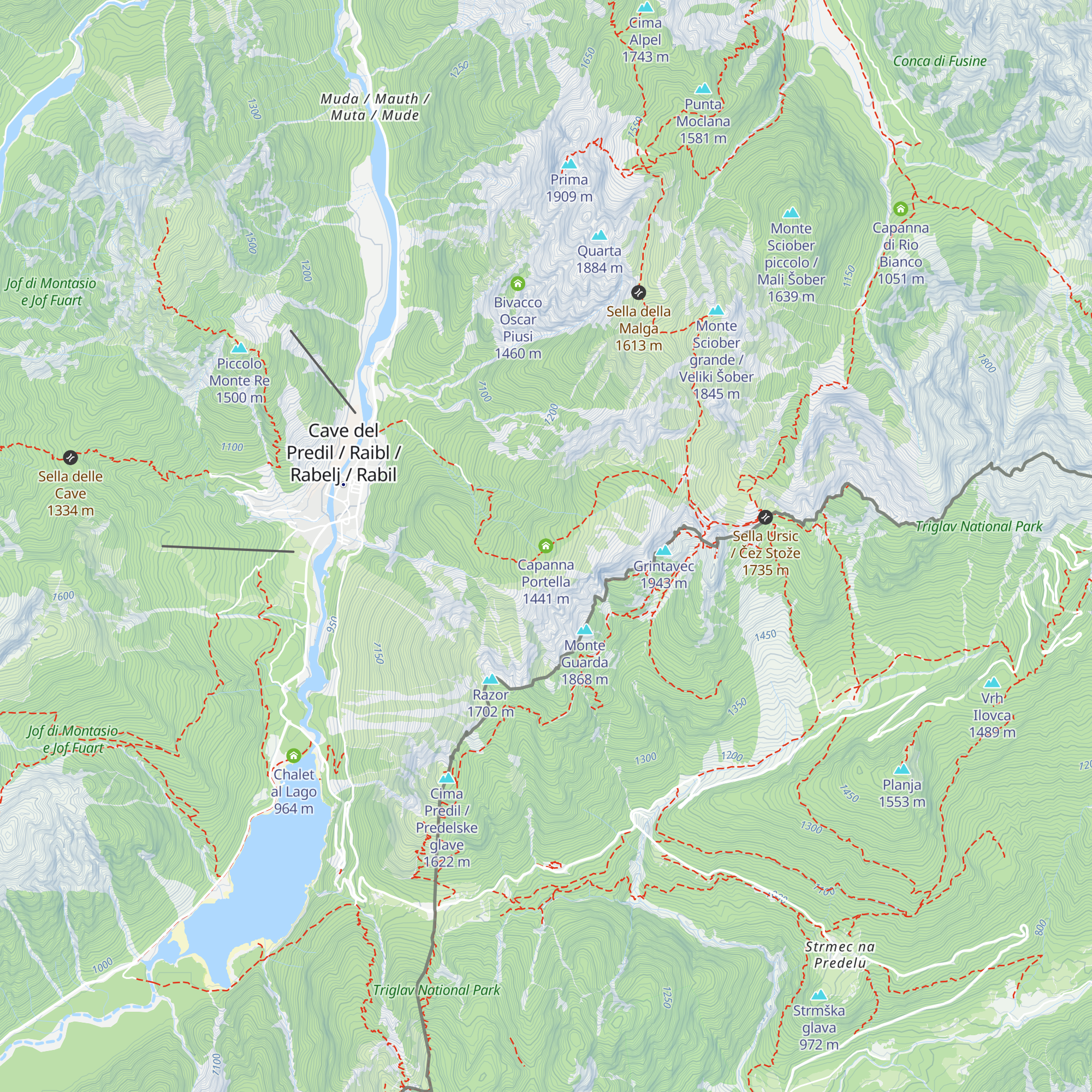 Capanna Portella map