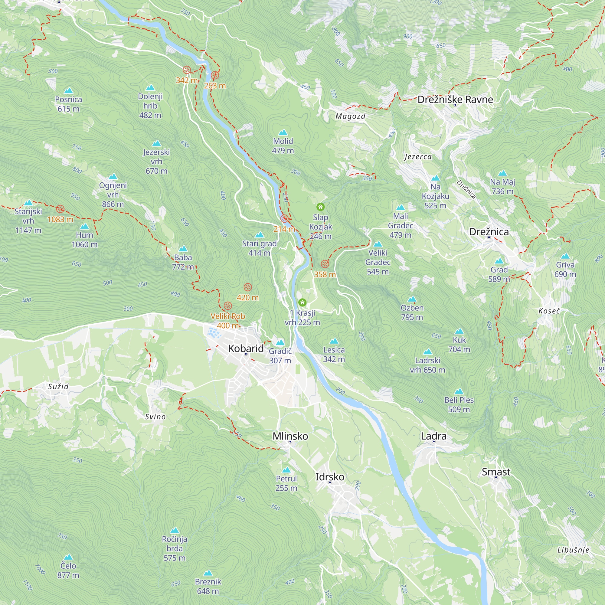 1 Krasji vrh map