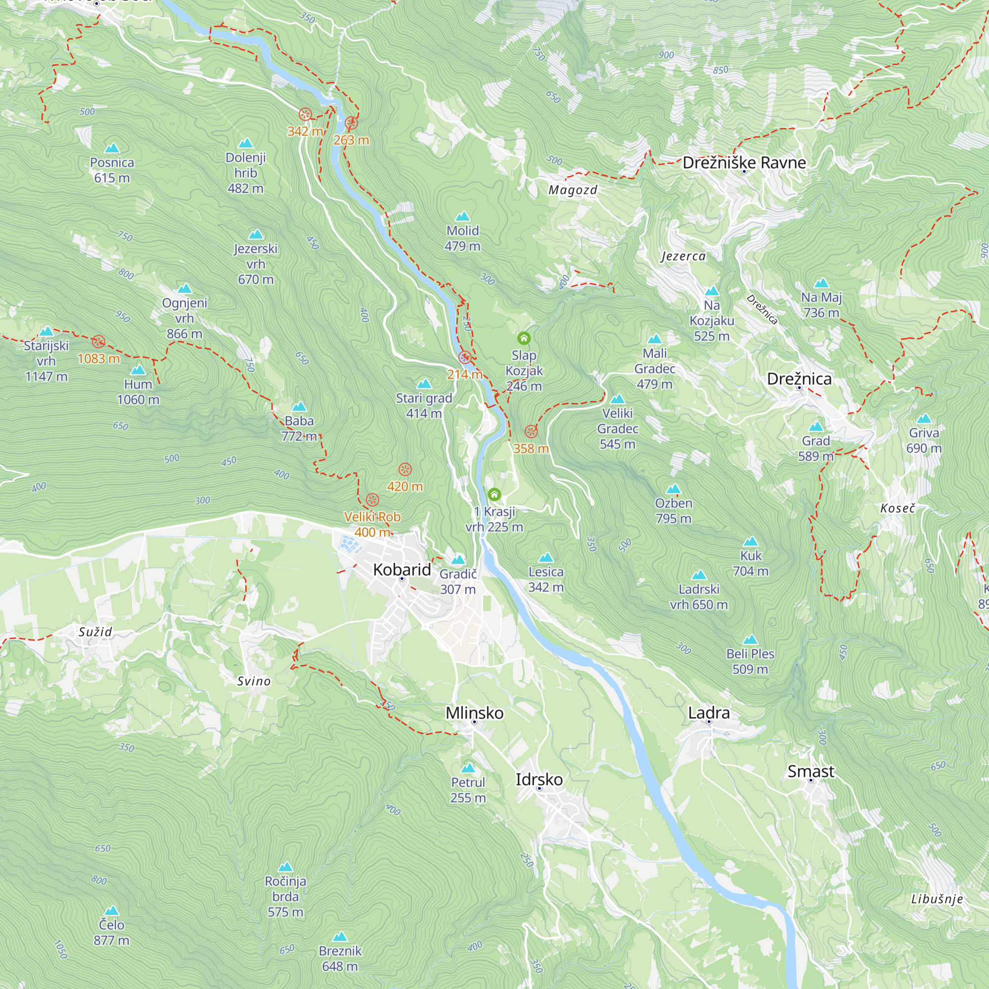 1 Krasji vrh map