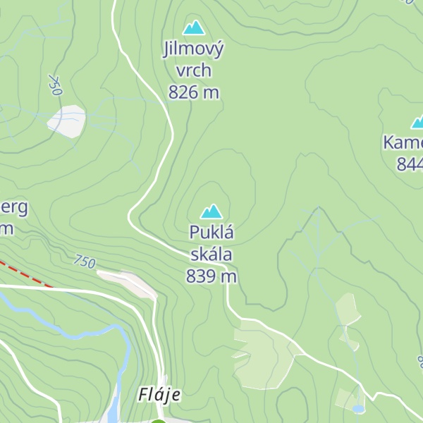 Map of Puklá skála