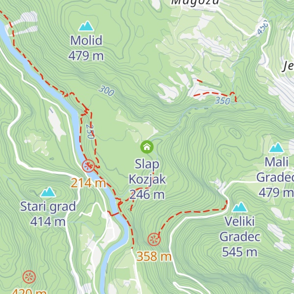 Map of Slap Kozjak