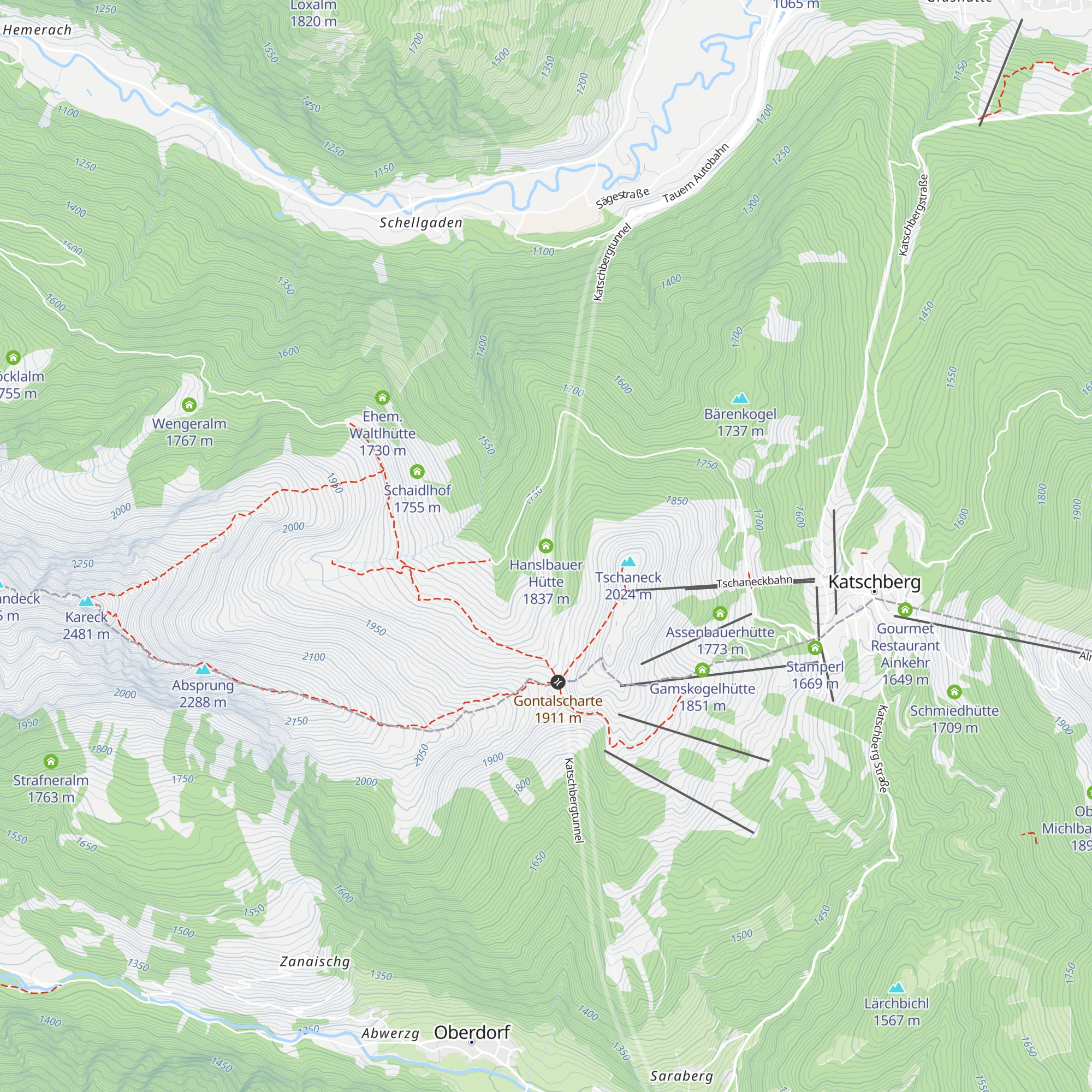 Hanslbauer Hütte map