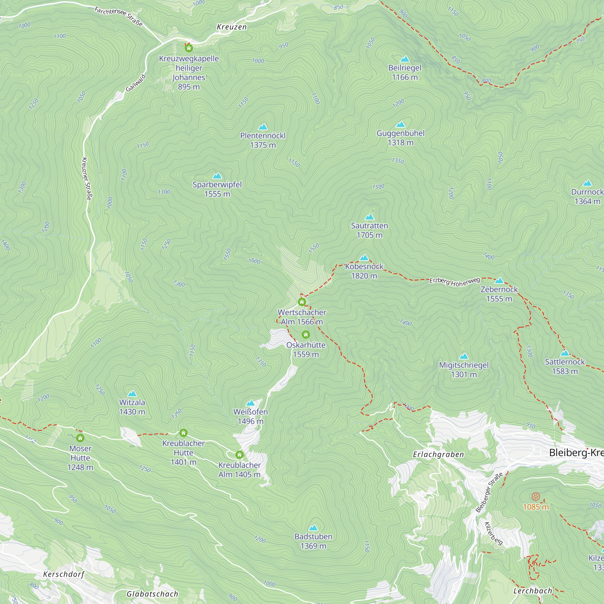 Wertschacher Alm map
