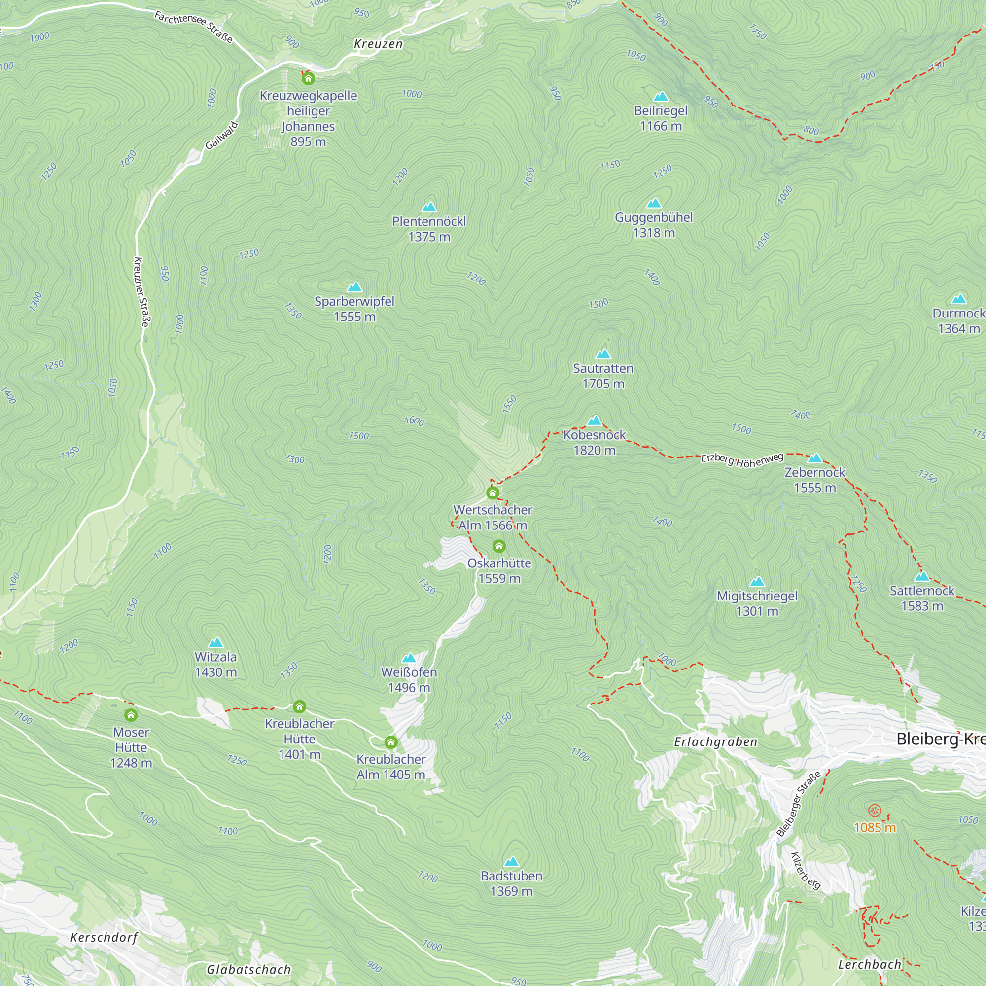 Wertschacher Alm map