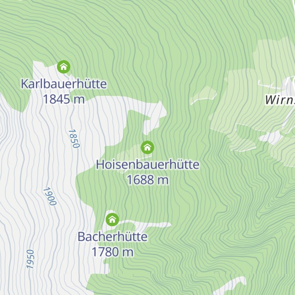 Map of Hoisenbauerhütte