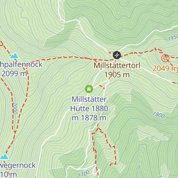 Map of Millstätter Hütte 1880 m