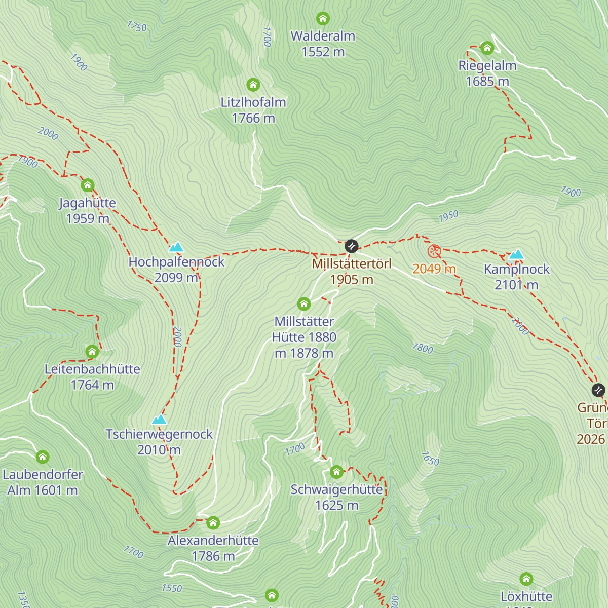 Millstätter Hütte 1880 m map