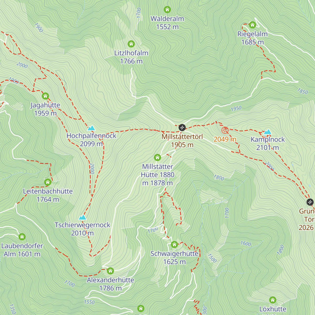 Millstätter Hütte 1880 m map