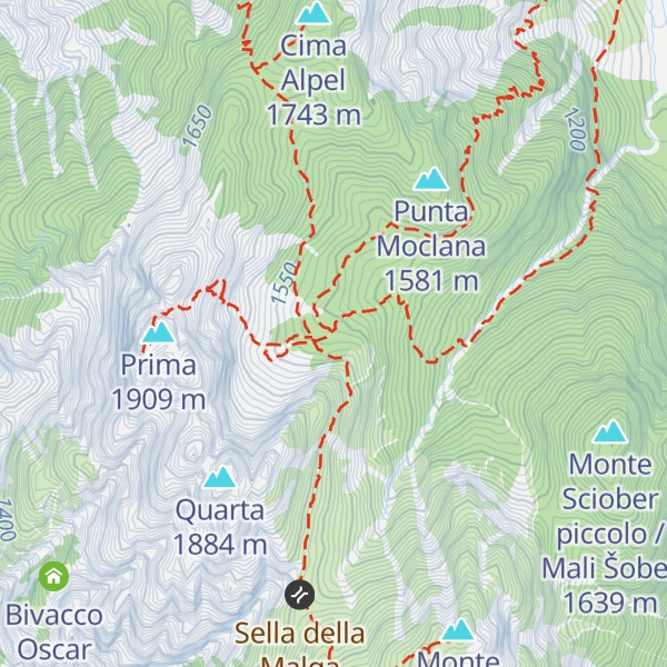 Map of Capanna Cinque Punte