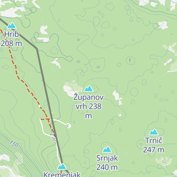 Map of Županov vrh