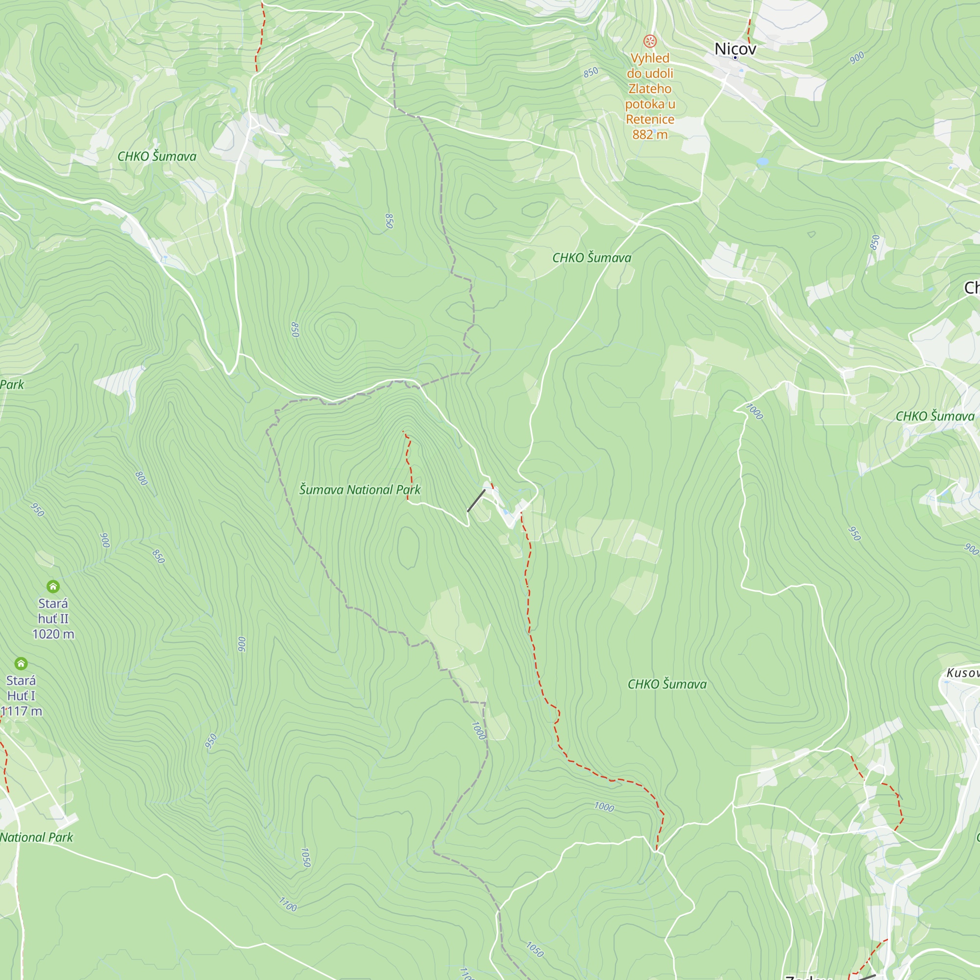 Chata pod Obřím hradem map