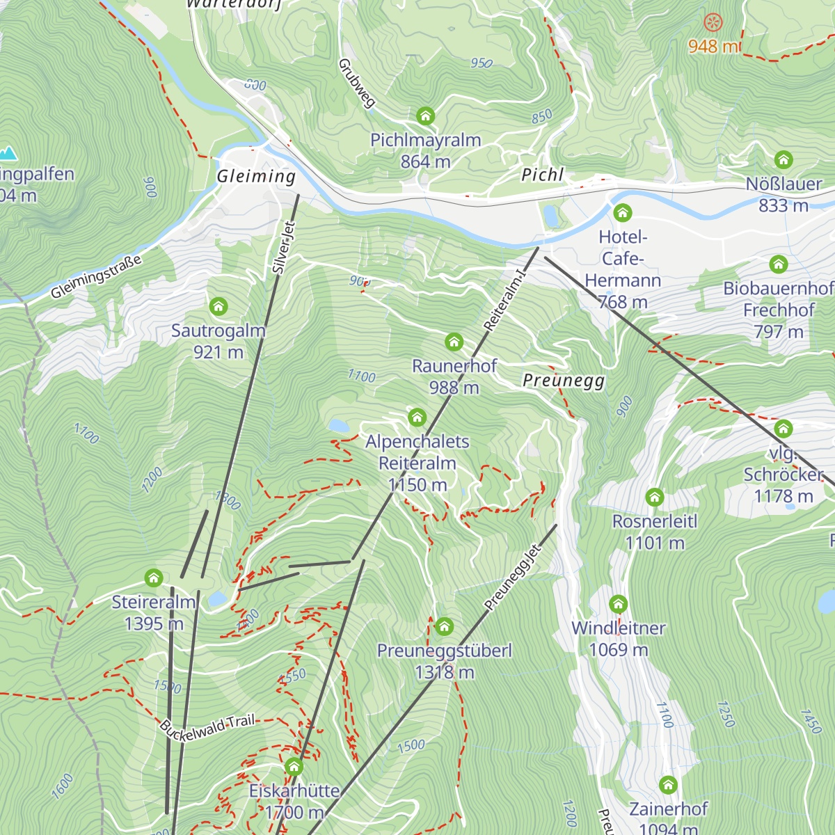 Alpenchalets Reiteralm map