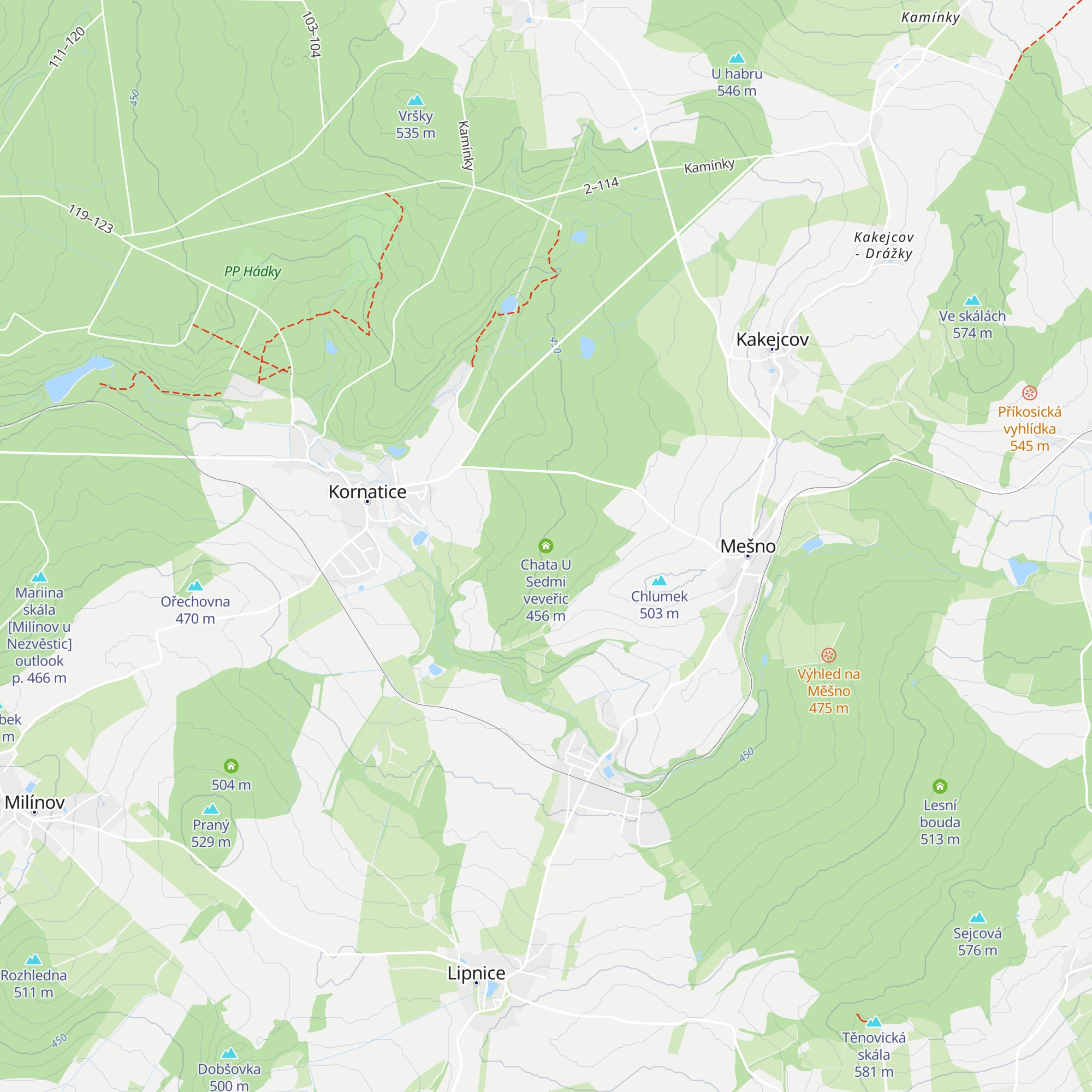 Chata U Sedmi veveřic map