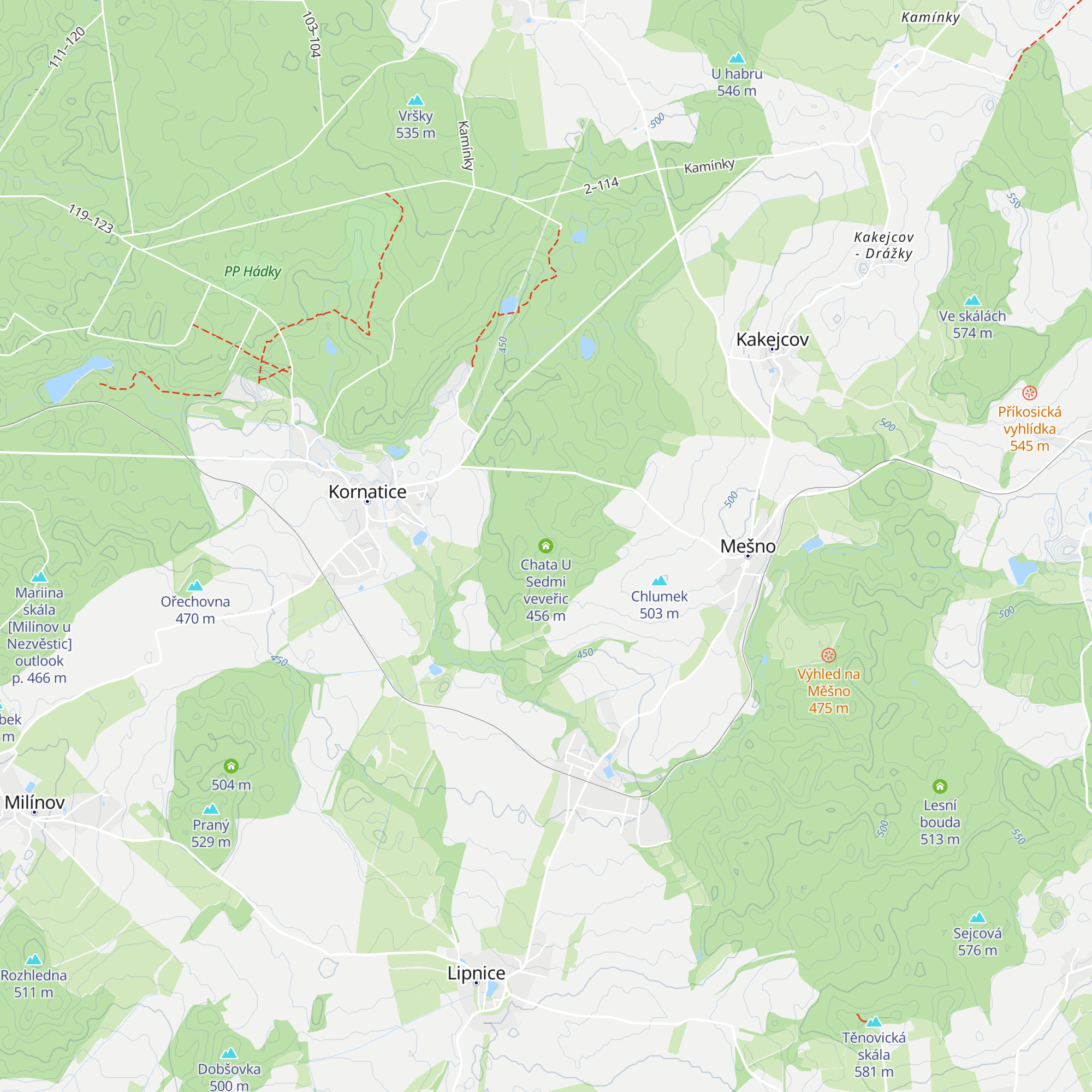 Chata U Sedmi veveřic map