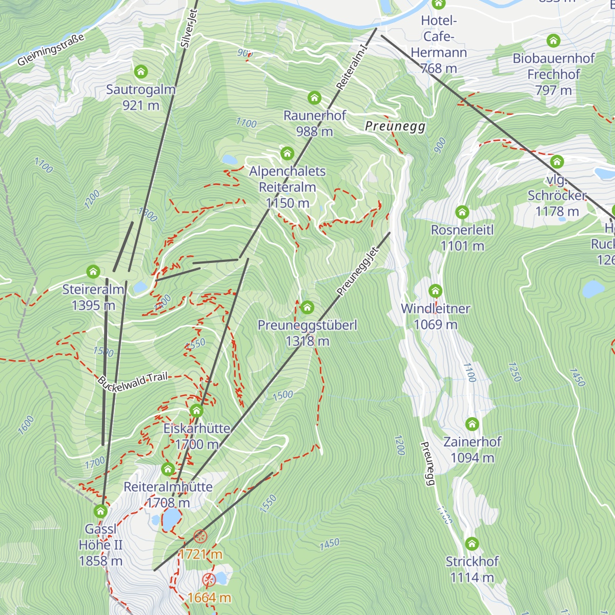 Preuneggstüberl map
