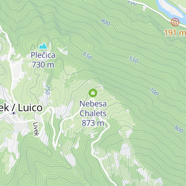 Map of Nebesa Chalets