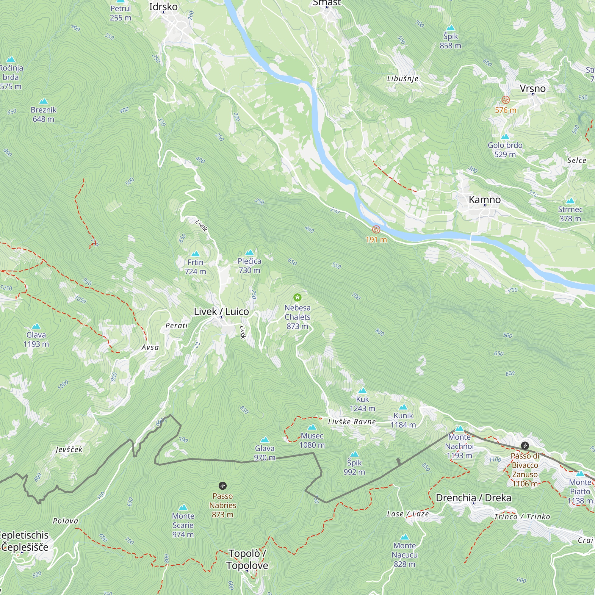 Nebesa Chalets map