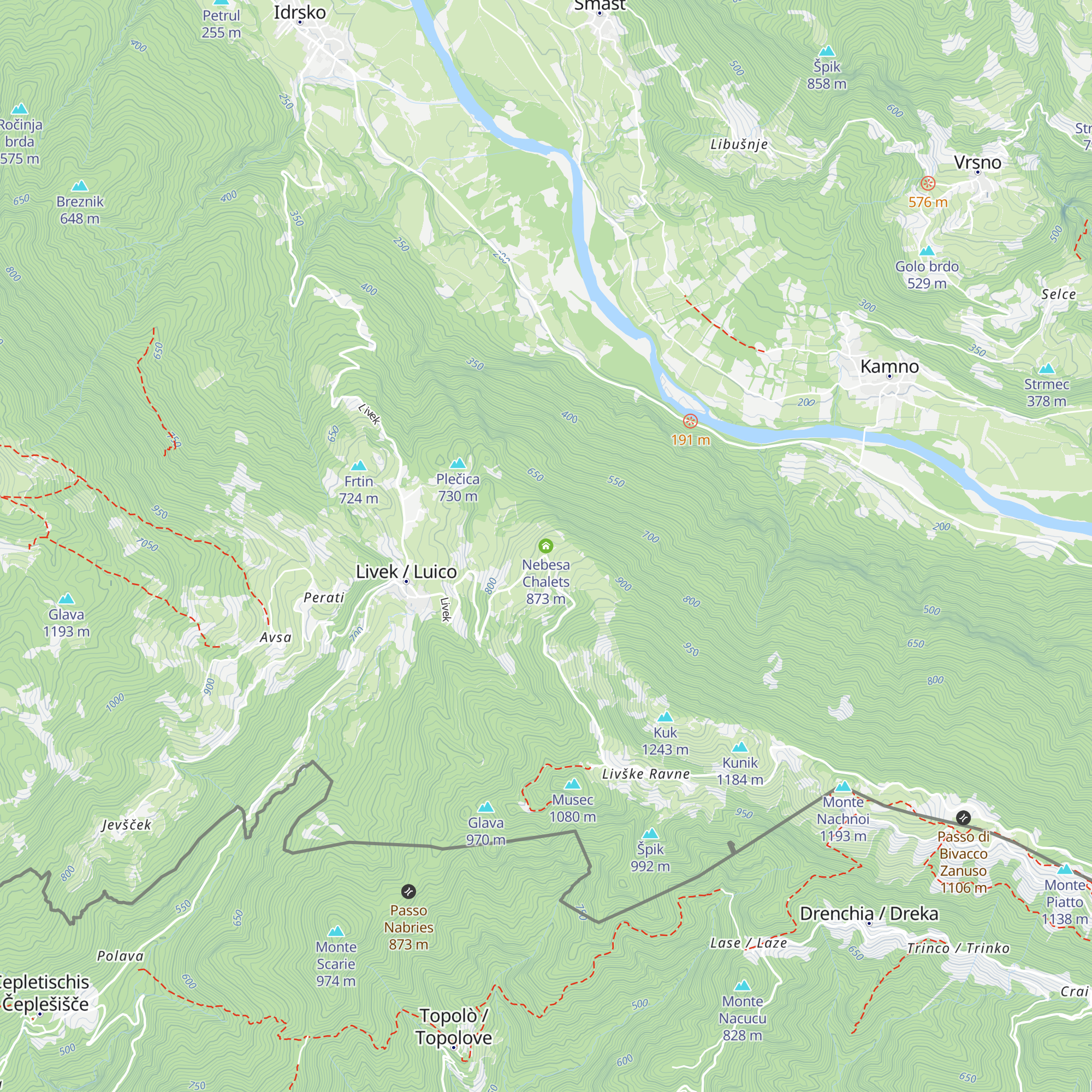 Nebesa Chalets map