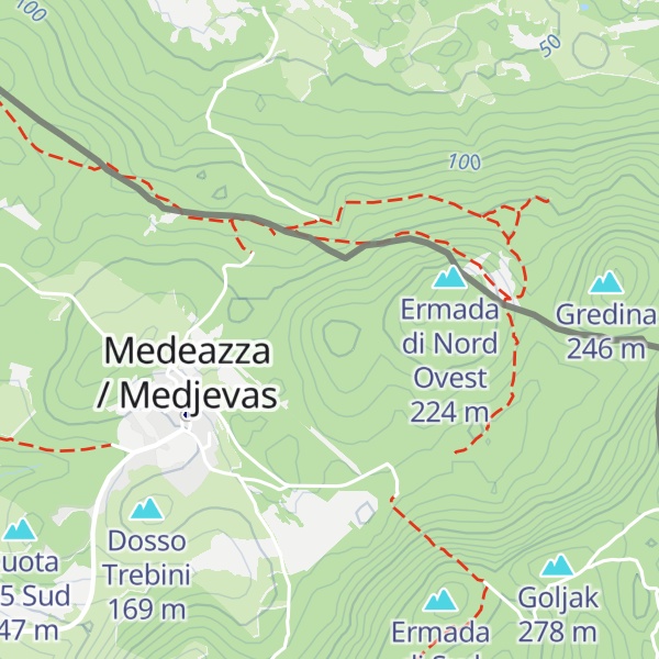 Map of Quota 208 di Medeazza