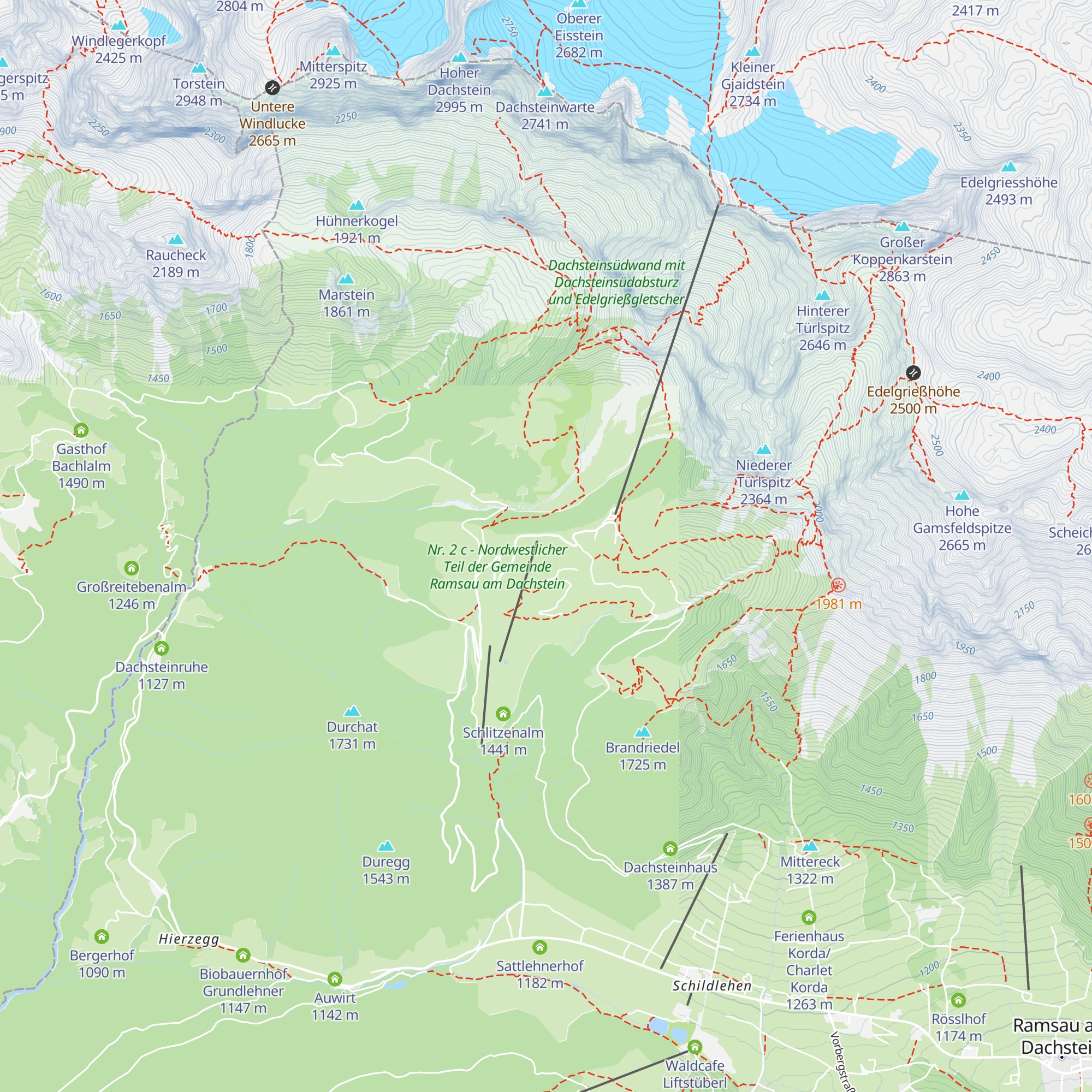 Hotel Dachstein map