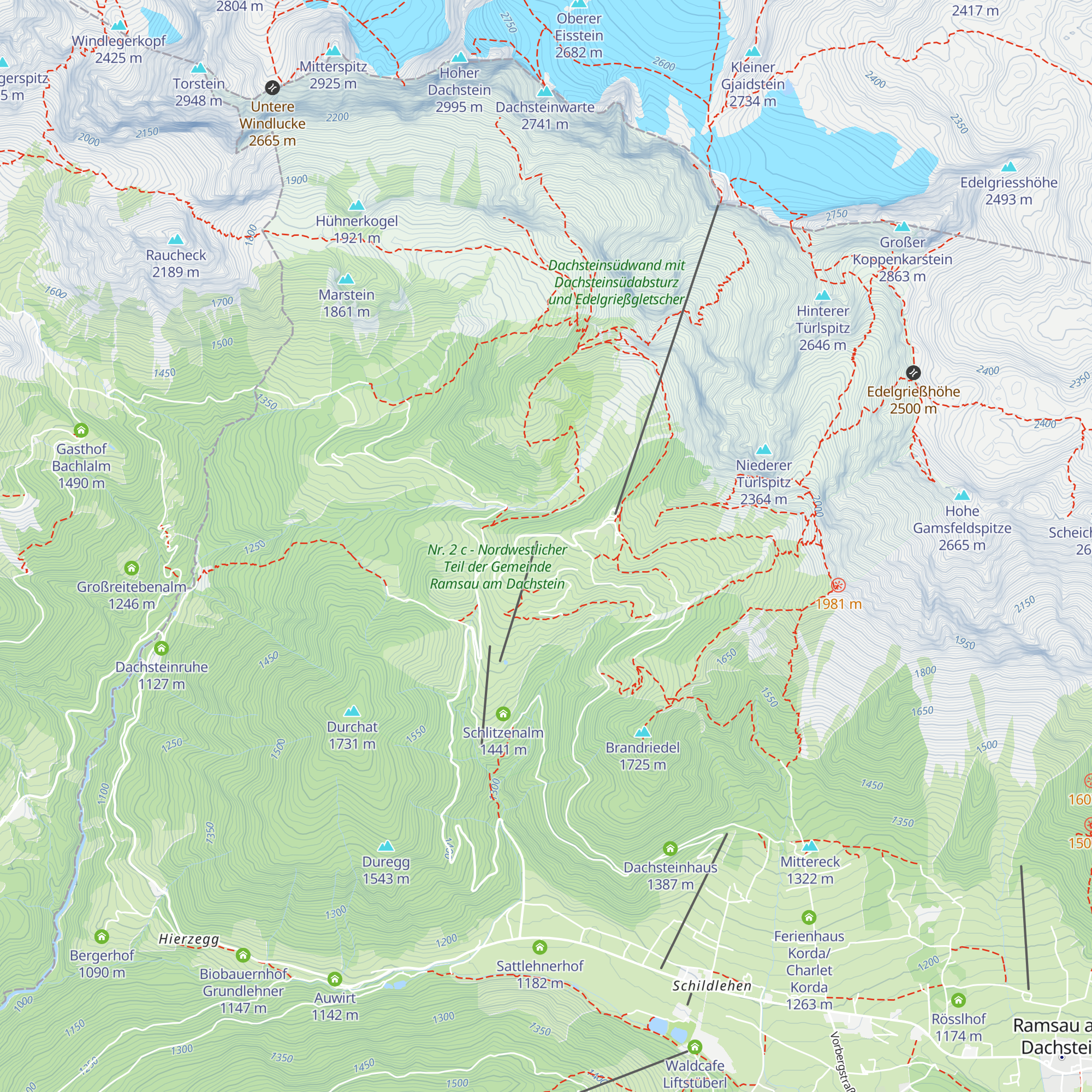 Hotel Dachstein map
