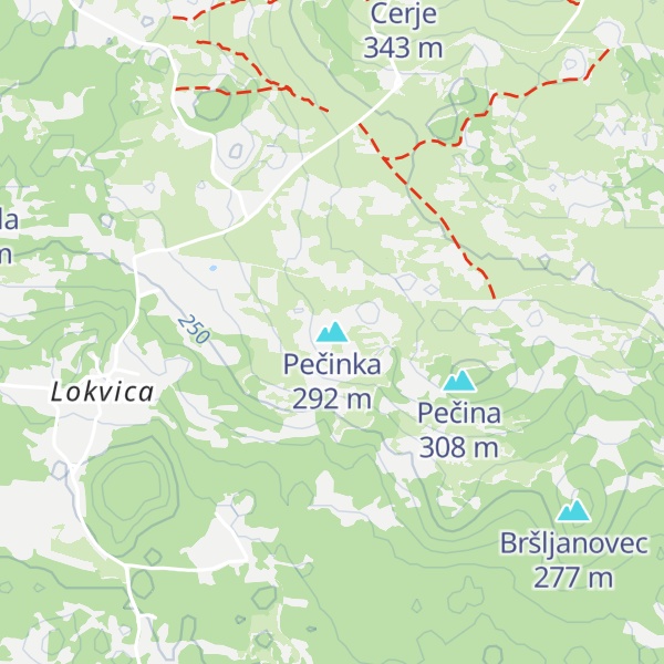 Map of Pečinka