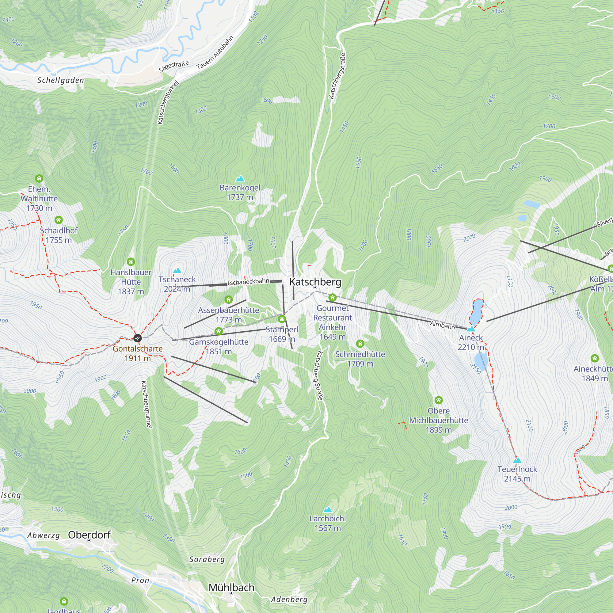 Tourismusregion Katschberg - Lieser - Maltatal map