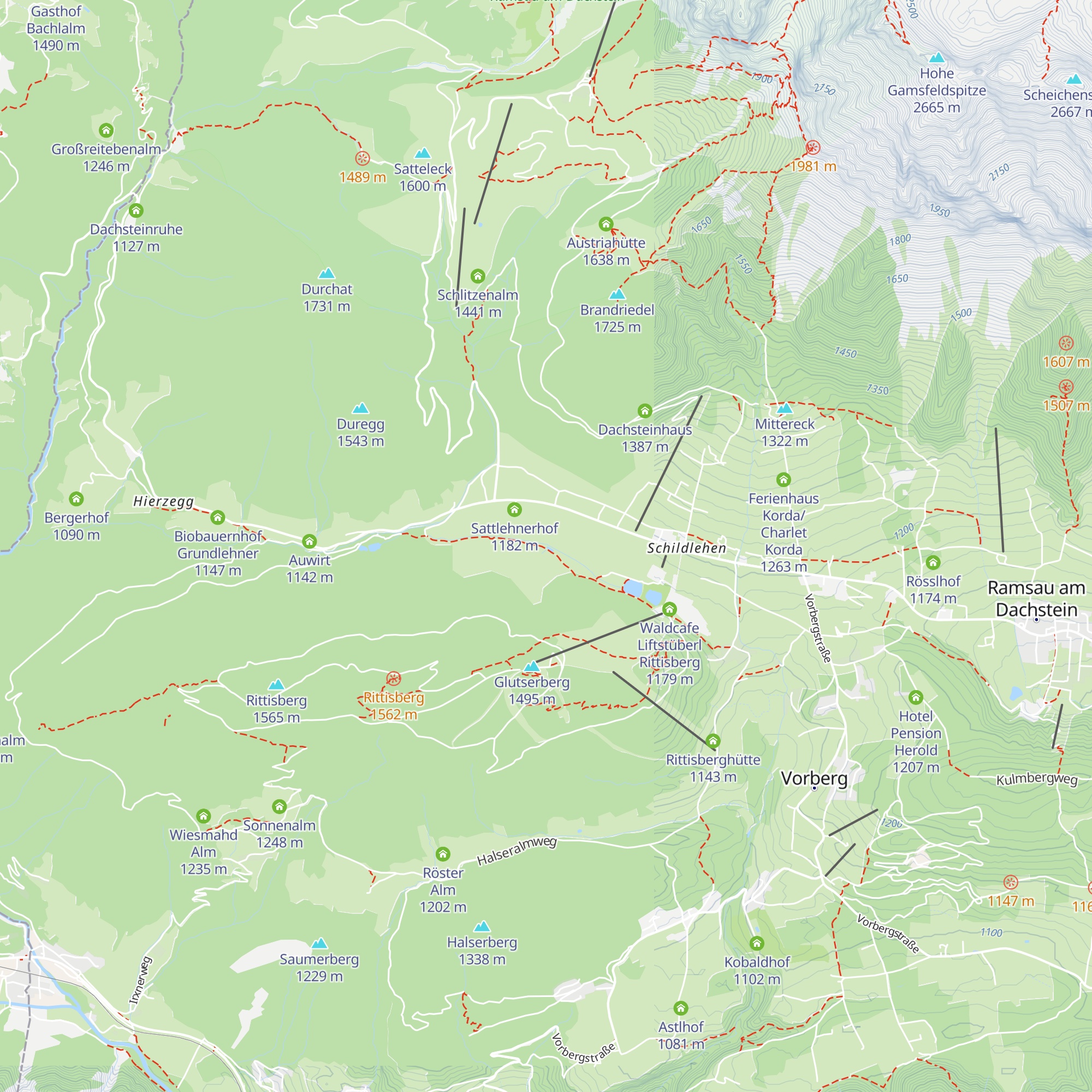 Hütte map